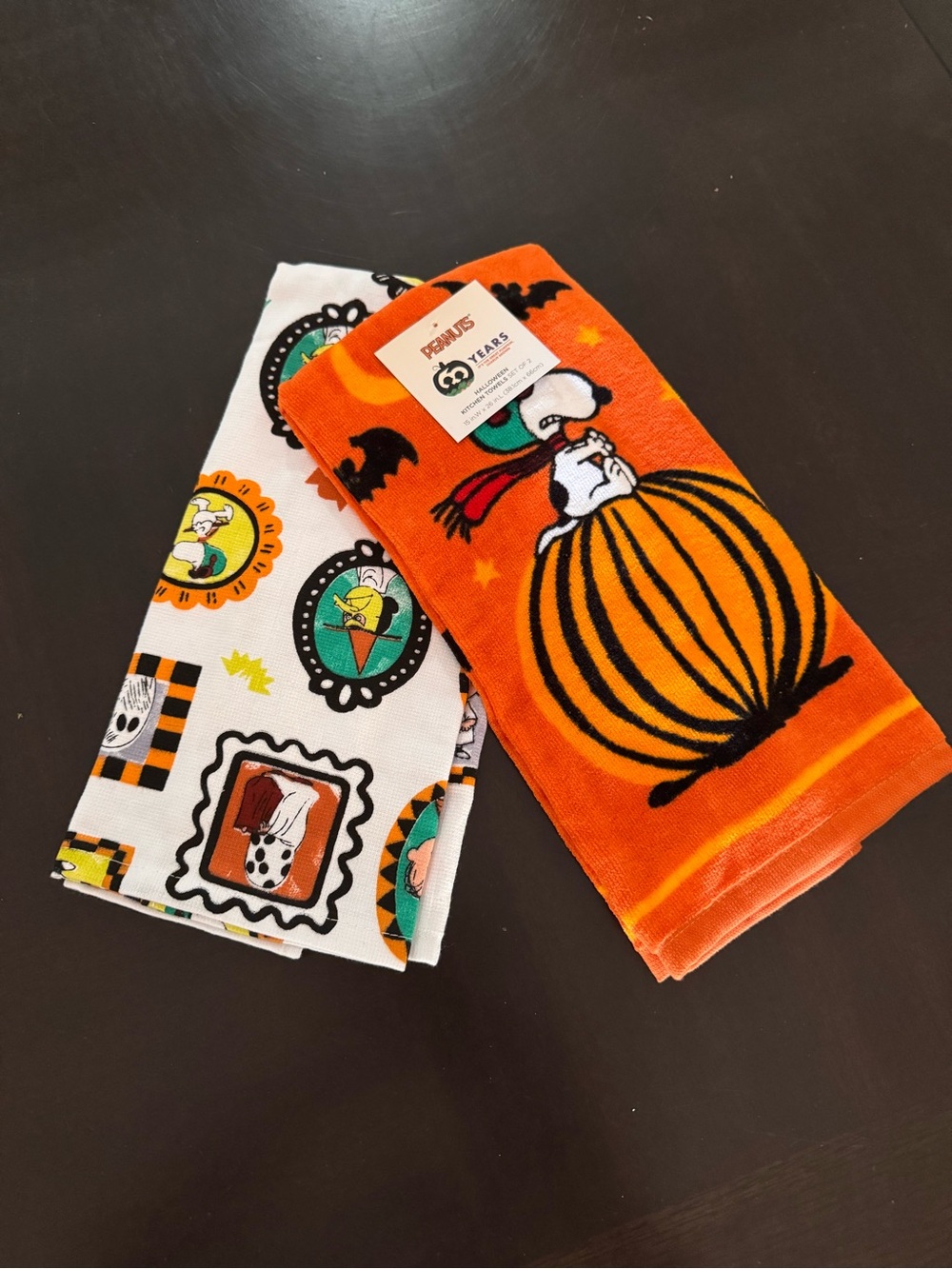 Peanuts Snoopy Halloween Kitchen Hand Towels - Celebrating 60 Years